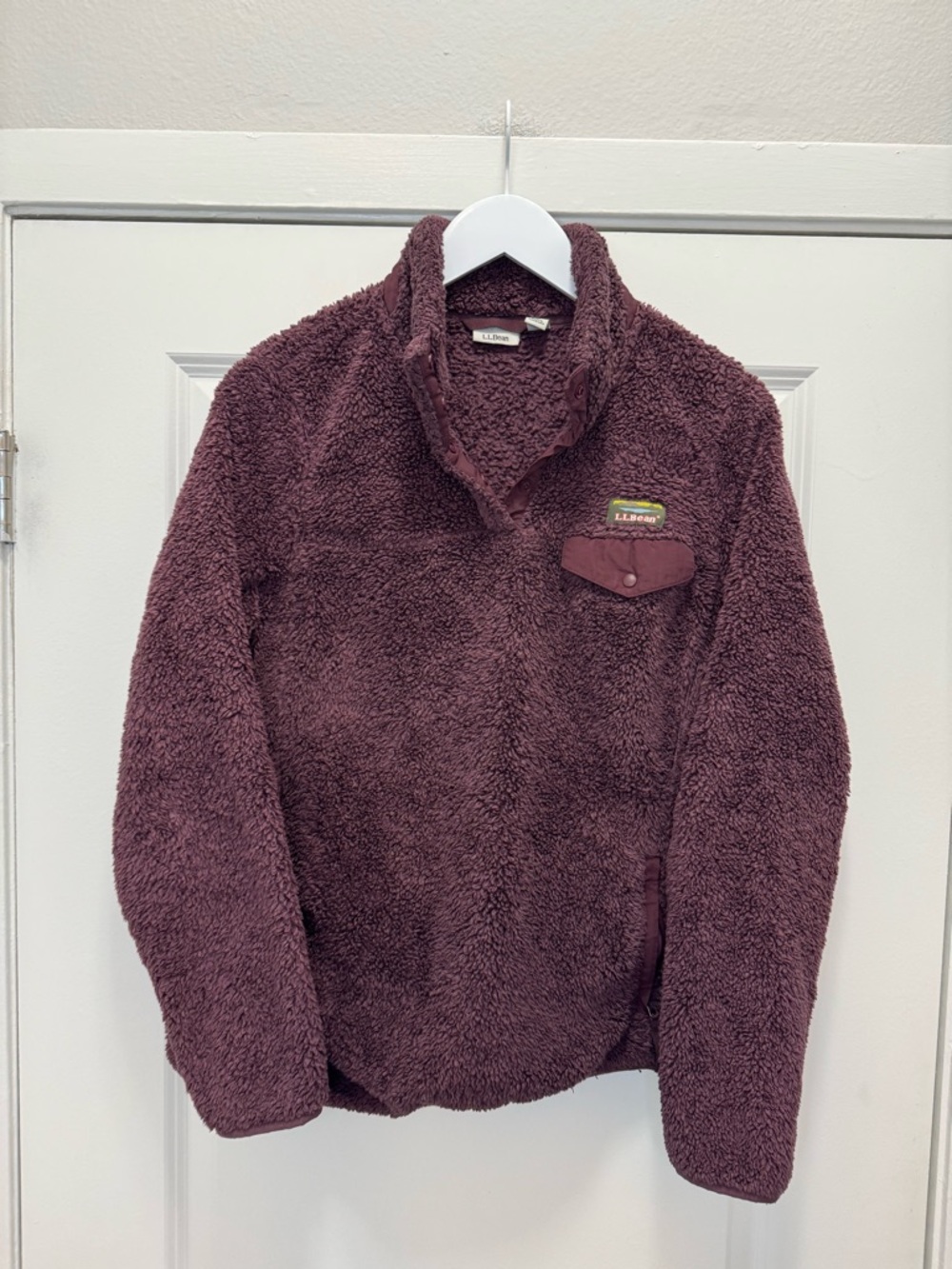 L.L. Bean Hi-Pile Fleece Pullover Cranberry